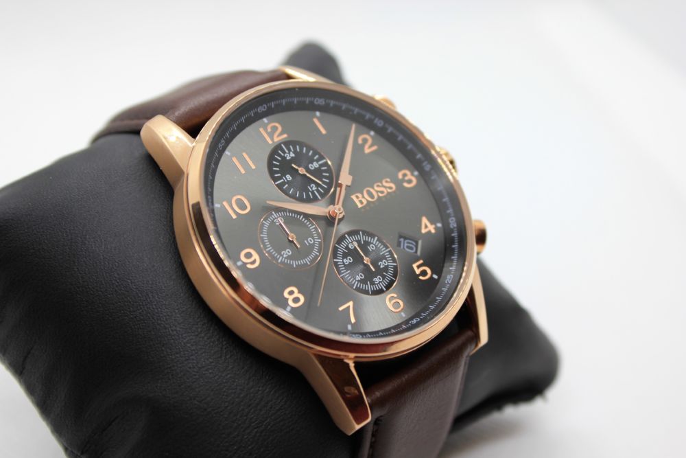 Hugo Boss Brown Leather Strap Men's Watch - HB1513496